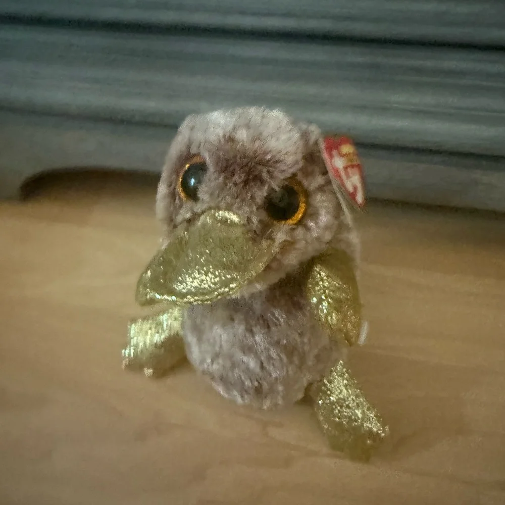Ty Plush Bird Toy with Gold and Brown